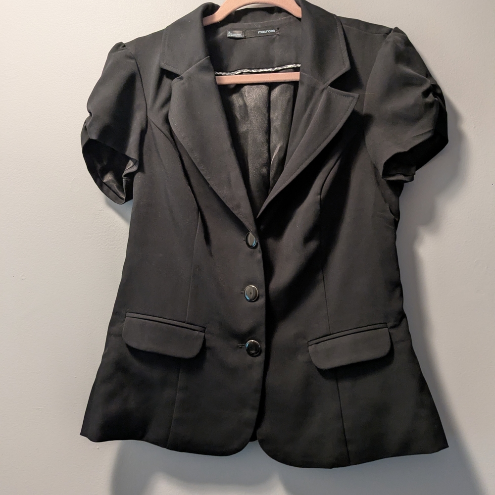 Maurices Black Short Sleeve Blazer